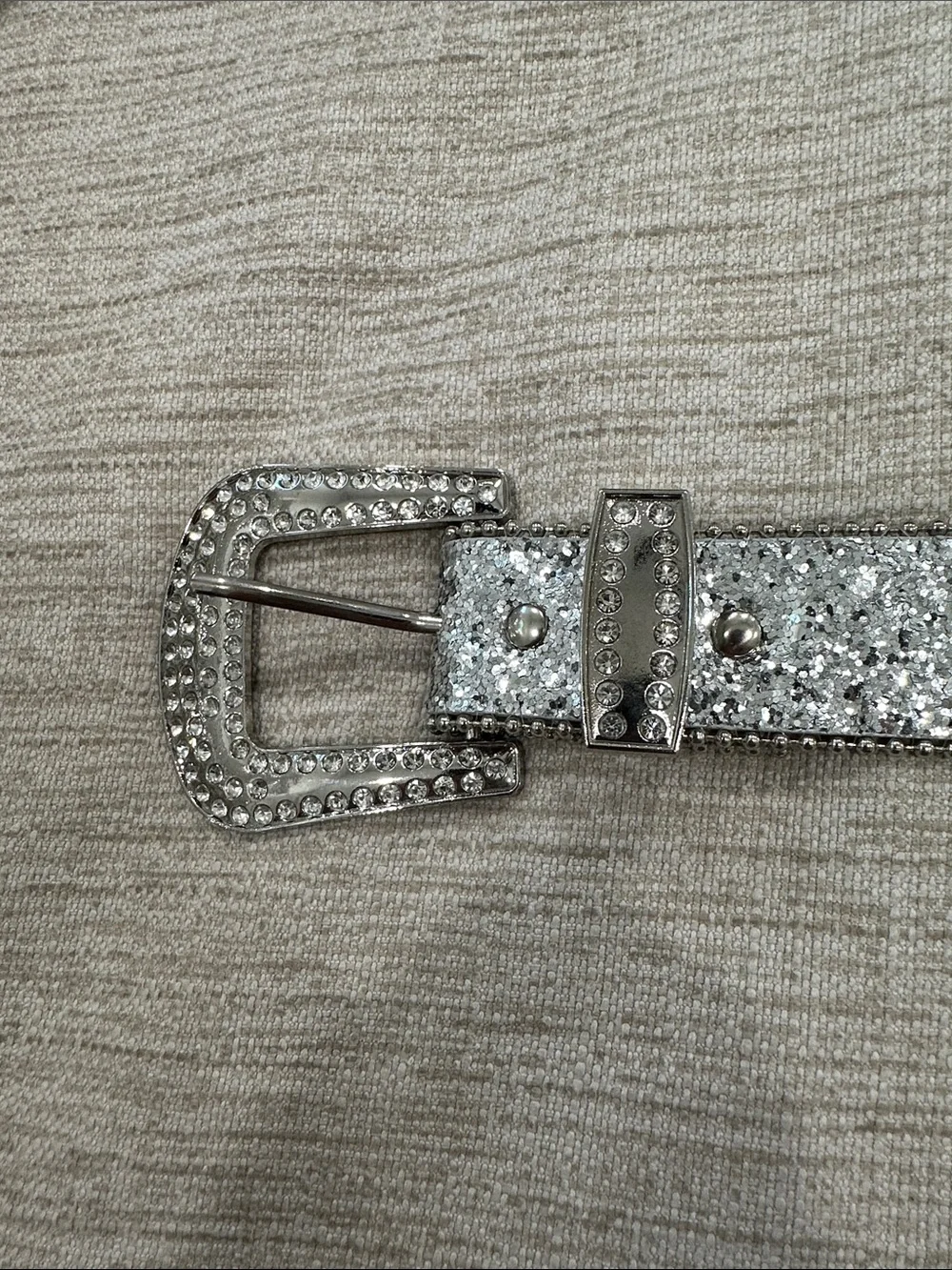Silver Crystal-Embellished Women's Belt